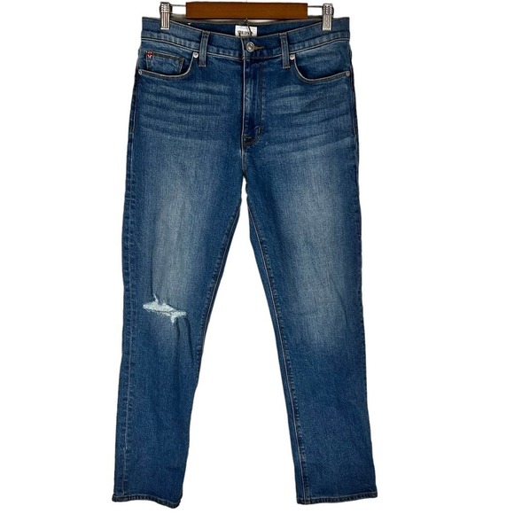 HUDSON BLAIR HIGH RISE DISTRESSED BOOT CROPPED‎ JEANS BLUE NWT WOMEN'S SIZE 29 - Picture 2 of 16